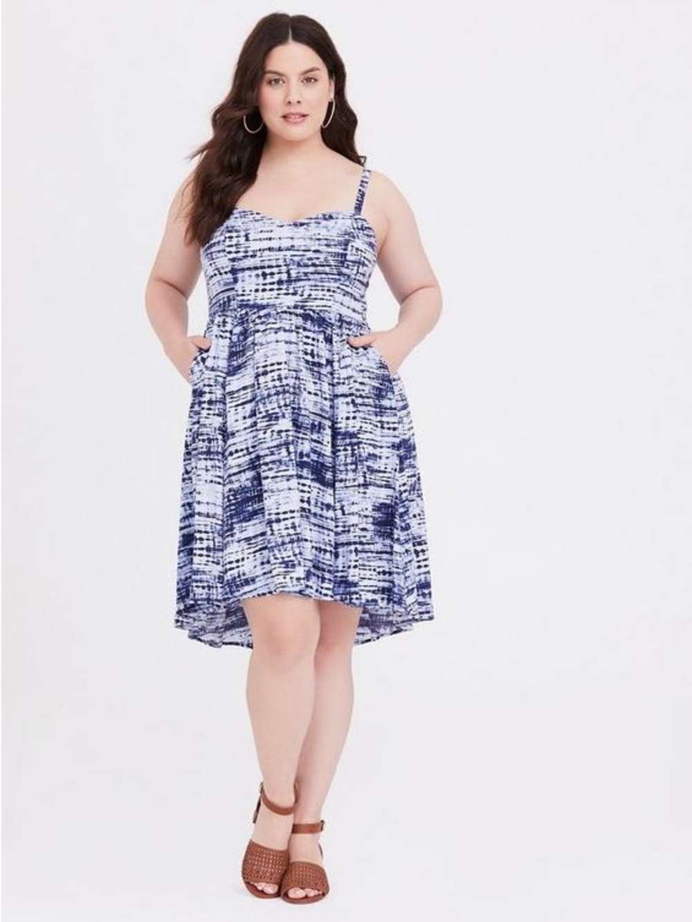 torrid Blue & White Patterned High-Low Sundress